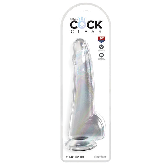 King Cock Clear with Balls-Clear 10