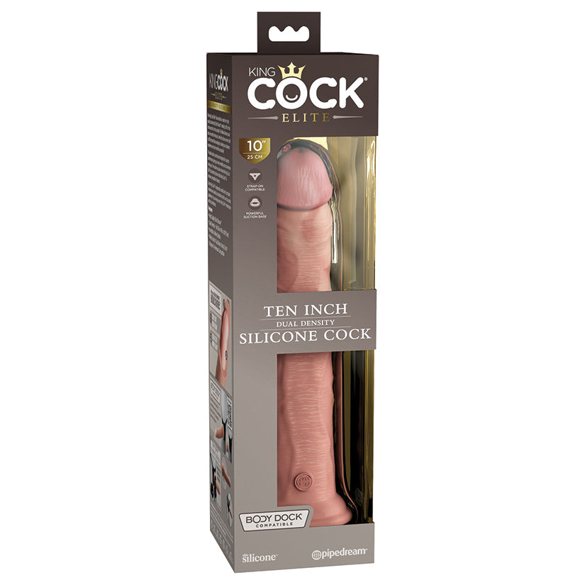 King Cock Elite Dual Density Silicone Cock-Light 10