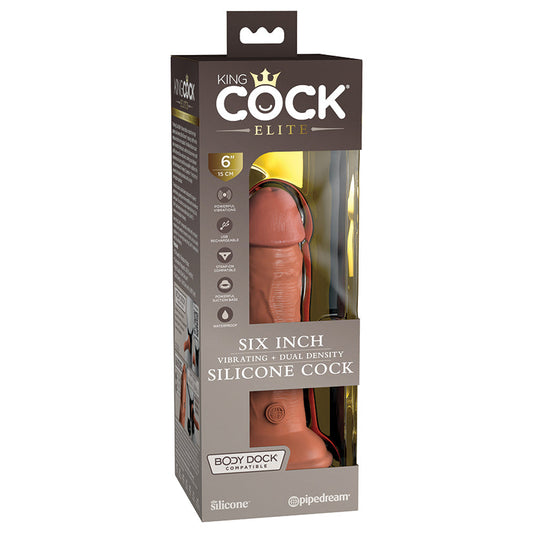 King Cock Elite Dual Density Vibe Silicone Cock-Tan 6