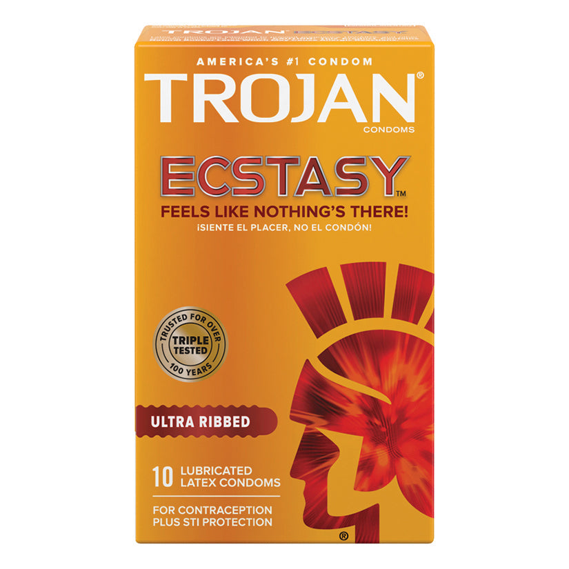 Trojan Ultra Ribbed Ecstasy Condoms (10 Pack)