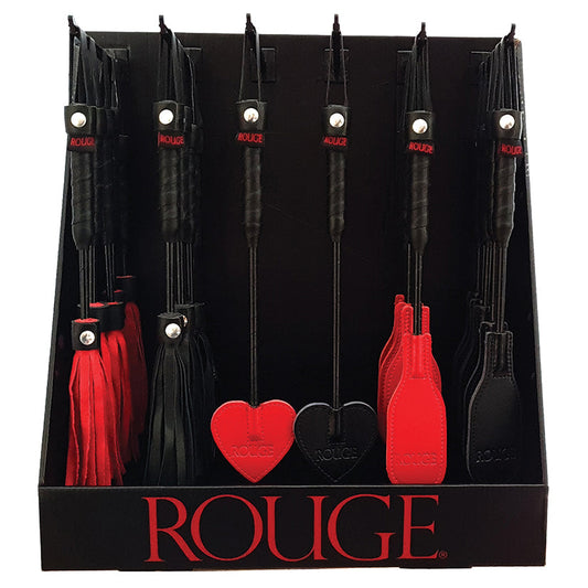 Rouge Group Counter Display Unit with 36 Mini Paddles & Floggers-Black/Red