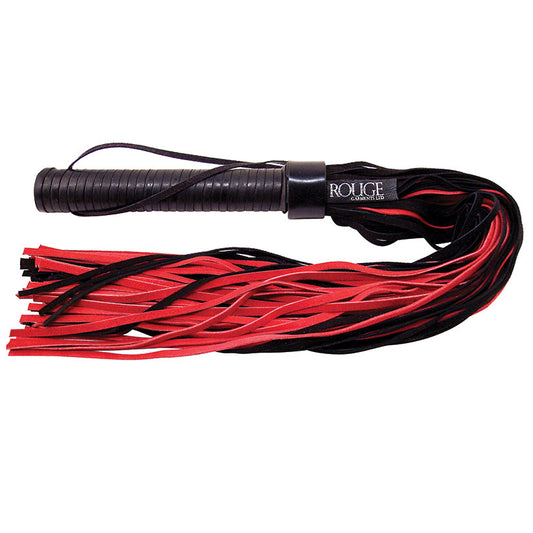 Rouge Group Long Suede Flogger with Leather Handle-Black/Red