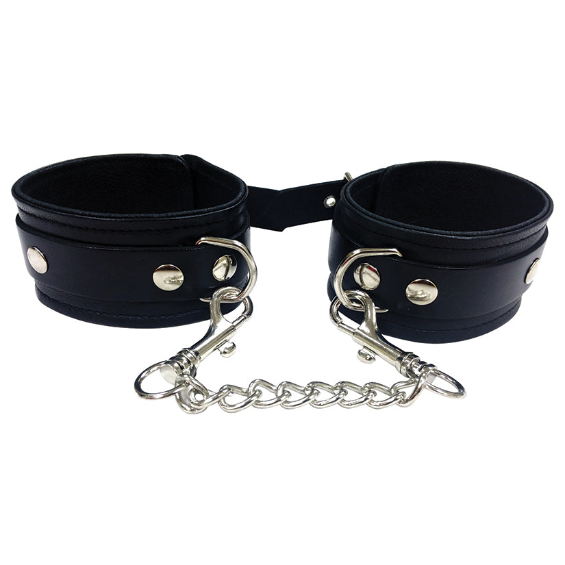 Rouge Group Leather Ankle Cuffs-Black