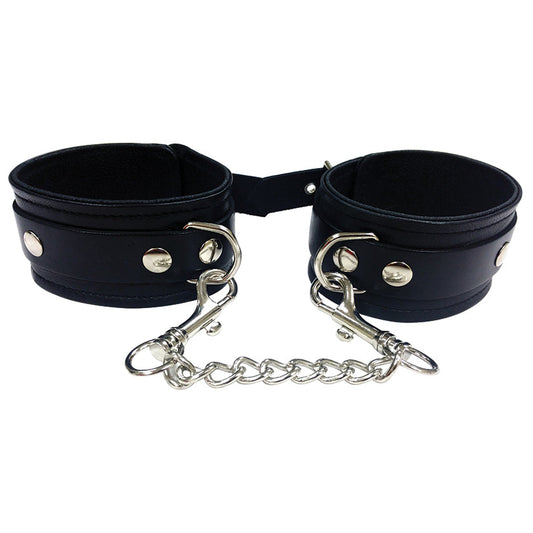 Rouge Group Plain Leather Wrist Cuffs-Black