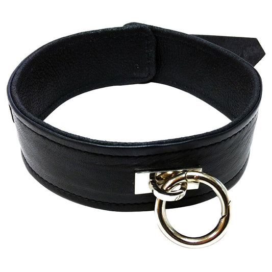 Rouge Group Plain Leather Collar-Black