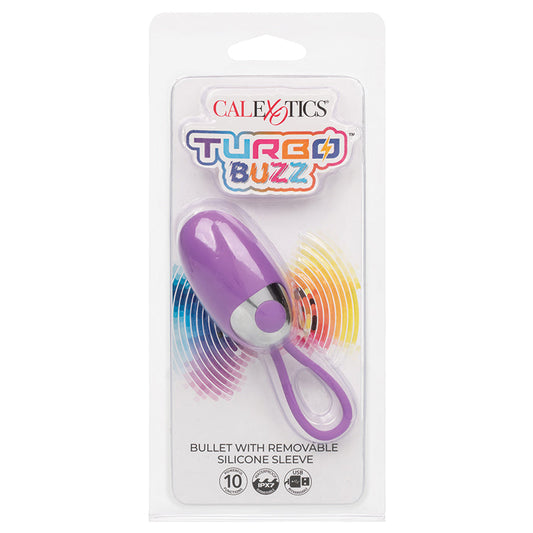 Turbo Buzz Bullet with Removable Silicone Sleeve-Purple