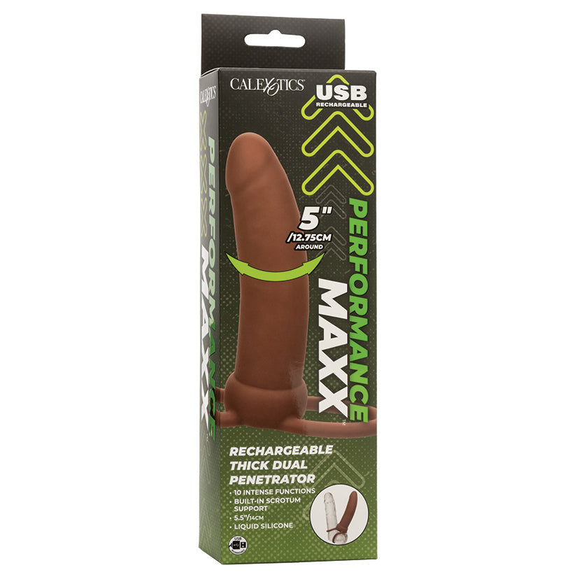 Performance Maxx Rechargeable Thick Dual Penetrator-Brown