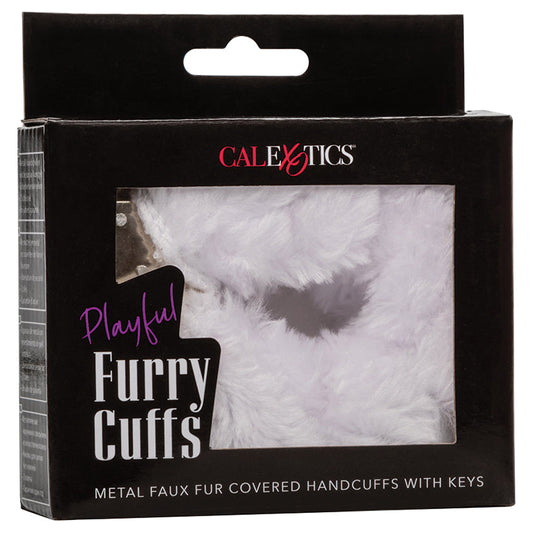 Playful Furry Cuffs-White