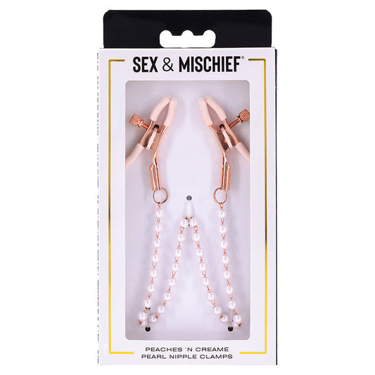 S&M Peaches Ôn CreaMe Pearl Nipple Clamps