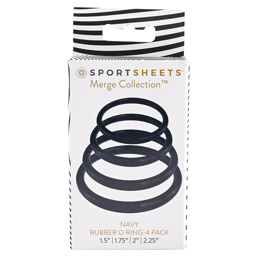 Sportsheets Merge Collection O Ring-Navy 4pk