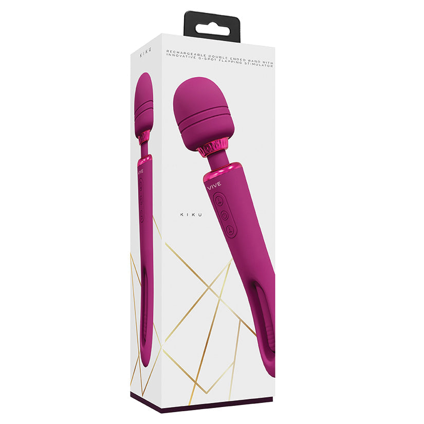 Vive Kiku Double Wand with G-Spot Flapping-Pink