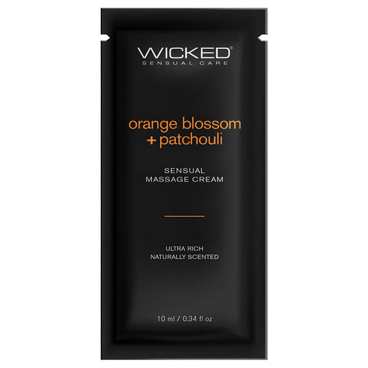 Wicked Sensual Massage Cream-Orange Blossom + Patchouli Scented 10ml