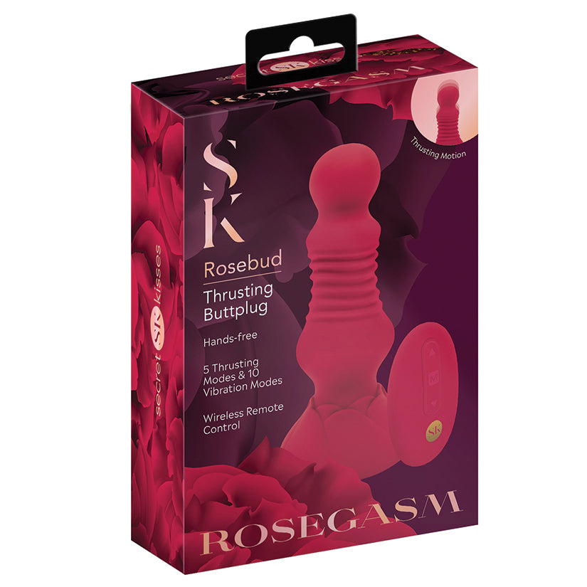 Secret Kisses Rosegasm Remote Control Thrusting Rosebud Butt Plug