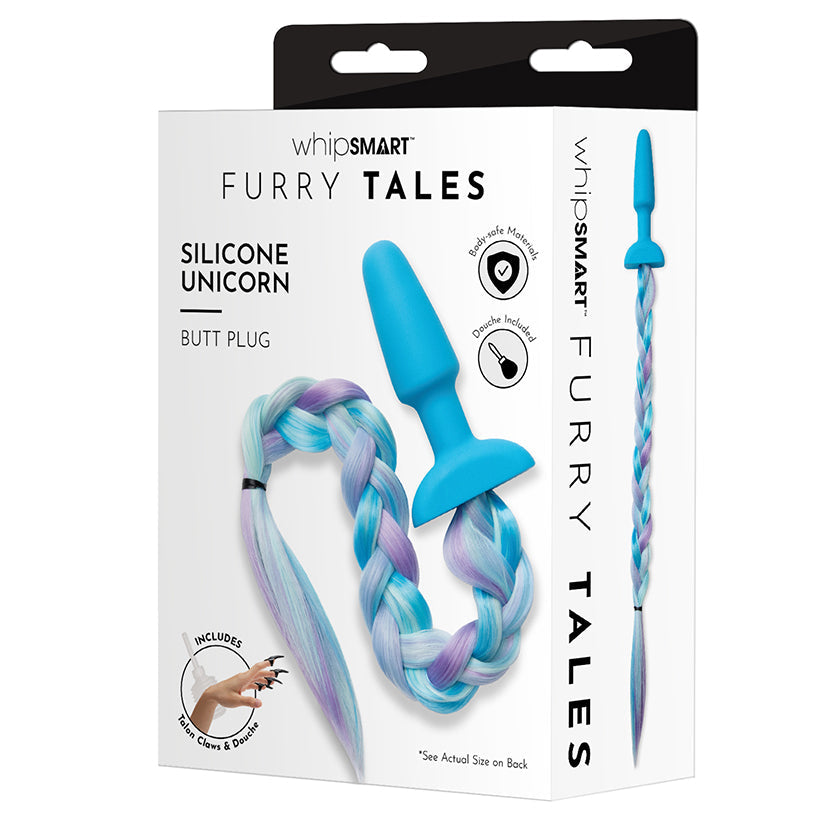 Whipsmart Furry Tales Silicone Plug with Unicorn Tail 3.75