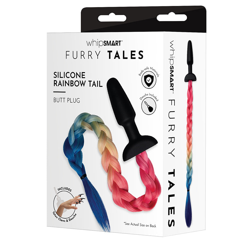 Whipsmart Furry Tales Silicone Plug with Rainbow Tail 3.75