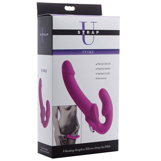 Strap U Evoke Vibrating Strapless Silicone Strap On Dildo