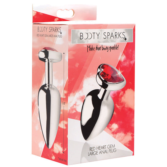 Booty Sparks Red Heart Gem Anal Plug-Large