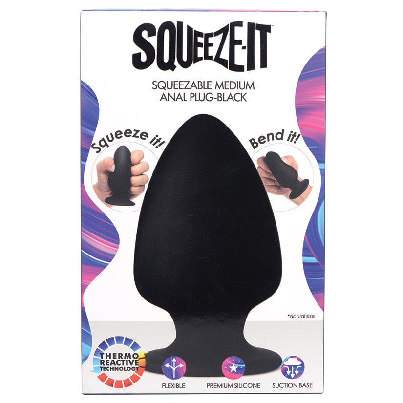 Squeeze-It Squeezable Anal Plug Medium-Black