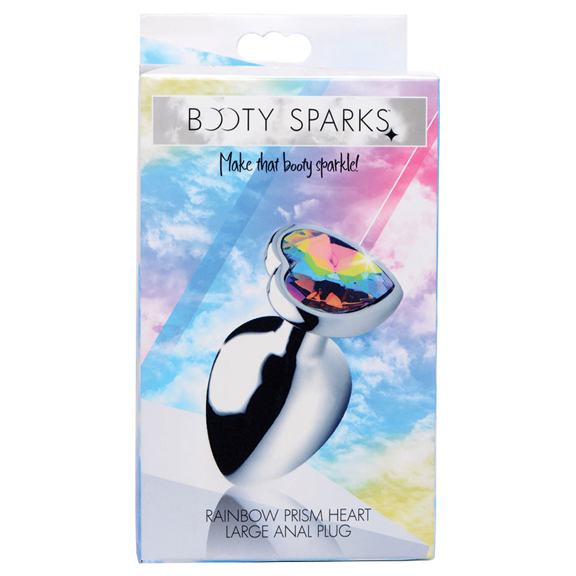 Booty Sparks Rainbow Prism Heart Anal Plug-Large