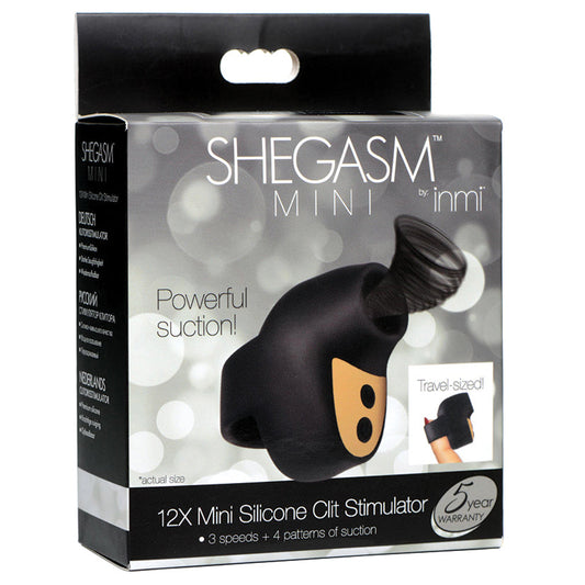 Shegasm Mini 12X Mini Silicone Clit Stimulator-Black