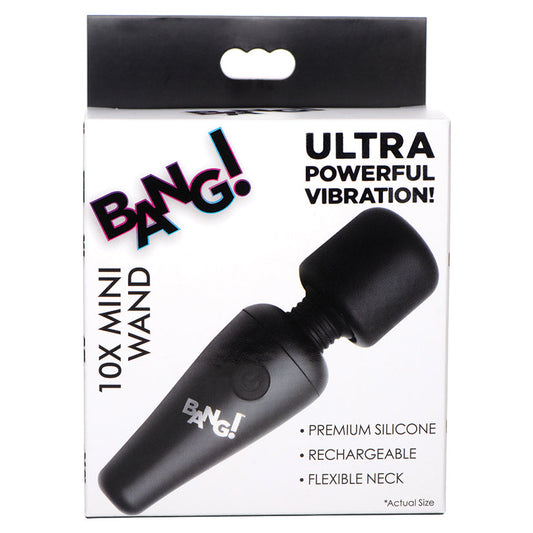 Bang! 10X Vibrating Mini Silicone Wand-Black