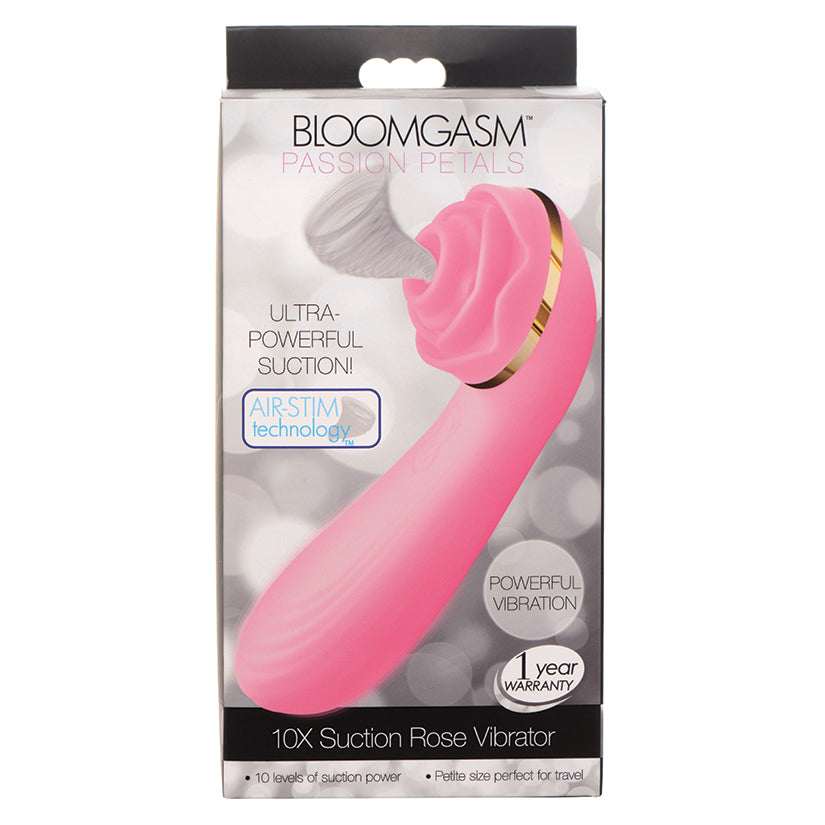 Bloomgasm Passion Petals 10X Silicone Suction Rose Vibrator-Pink