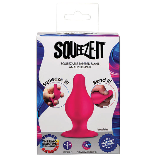 Squeeze-It Squeezeable Tapered Anal Plug Small-Pink