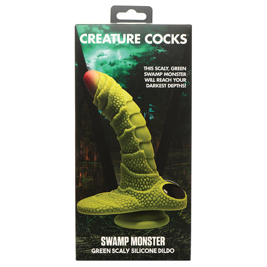 Creature Cocks Swamp Monster Green Scaly Silicone Dildo