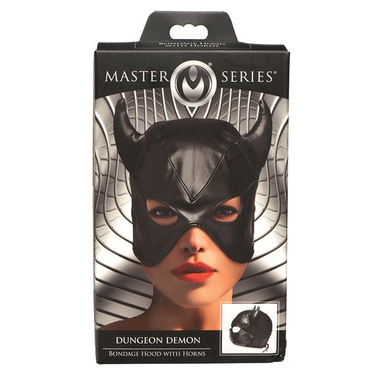 Master Series Dungeon Demon Bondage Hood with Horns