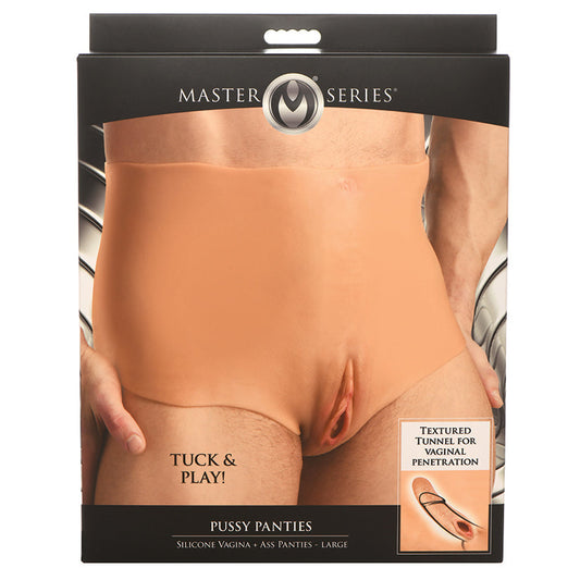 Master Series Pussy Panties Silicone Vagina and Ass Panties-Large